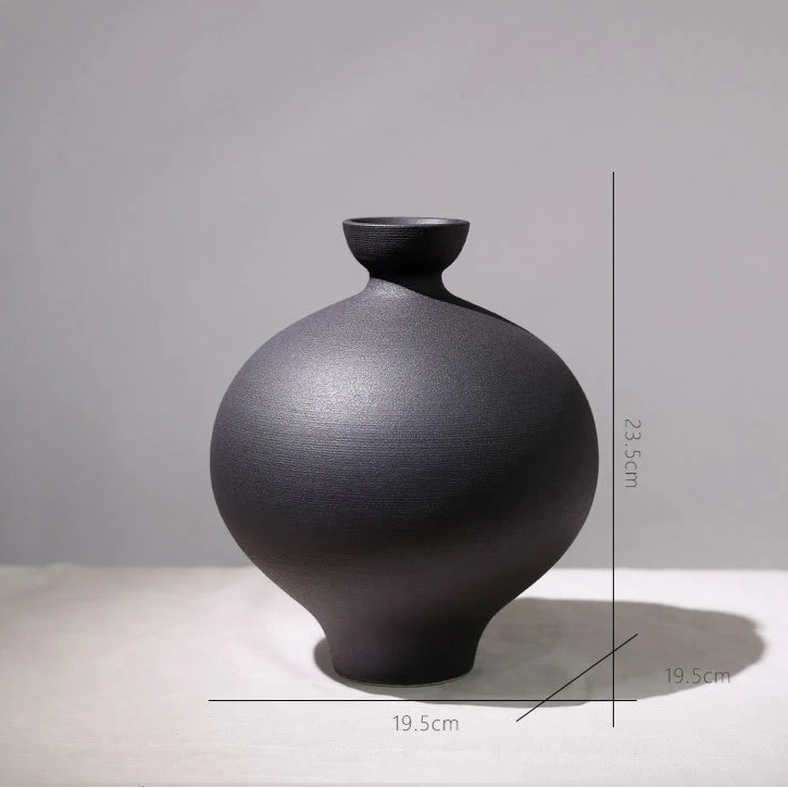 235 x 195mm Slate Grey slender neck and round vase