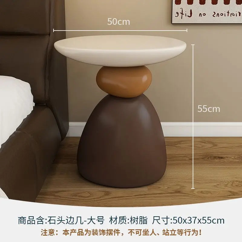 Home Furniture Creative Stone Statue Side Table Home Decor Living Room Craft Tea Table Bedroom Bedside Tables Small Storage Rack