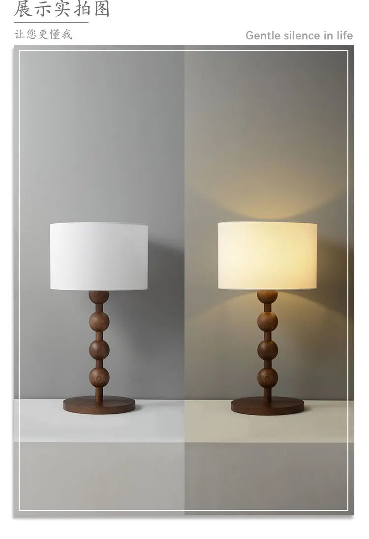 Bobble wood floor and table lamp