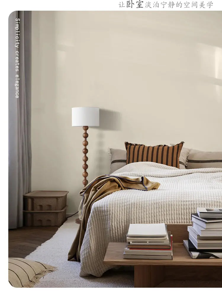 Bobble wood floor and table lamp