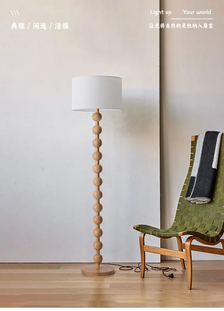Bobble wood floor and table lamp