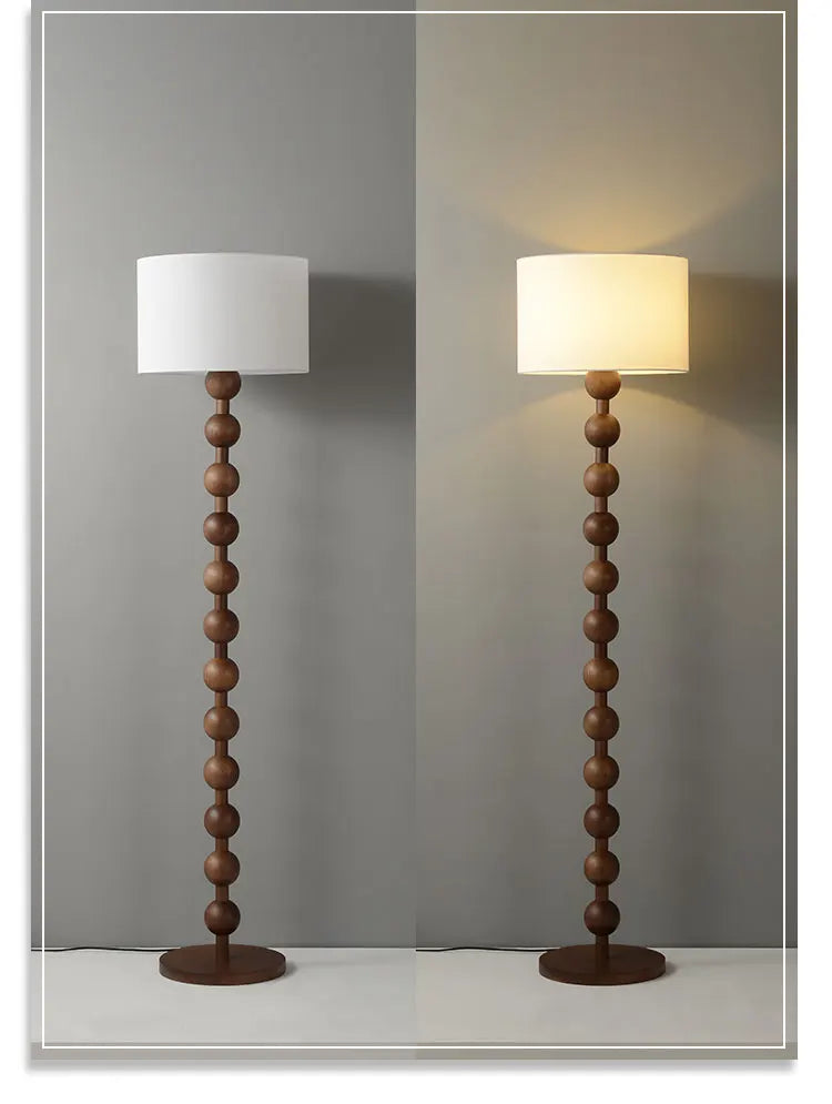 Bobble wood floor and table lamp
