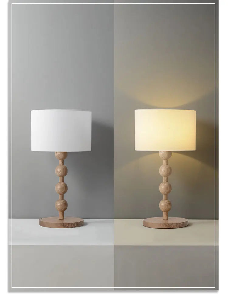 Bobble wood floor and table lamp