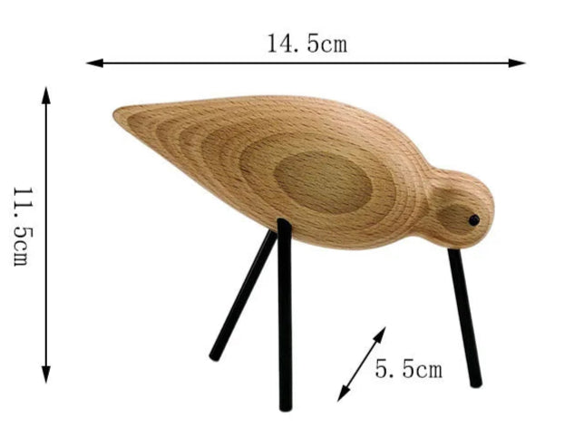 Beech Wooden Bird Family