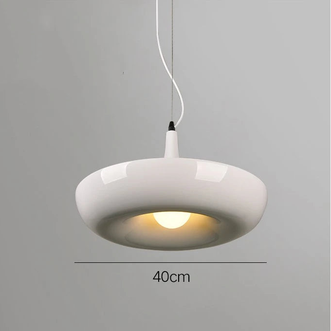 White pendant light on a gray background with a measurement label indicating 40cm.