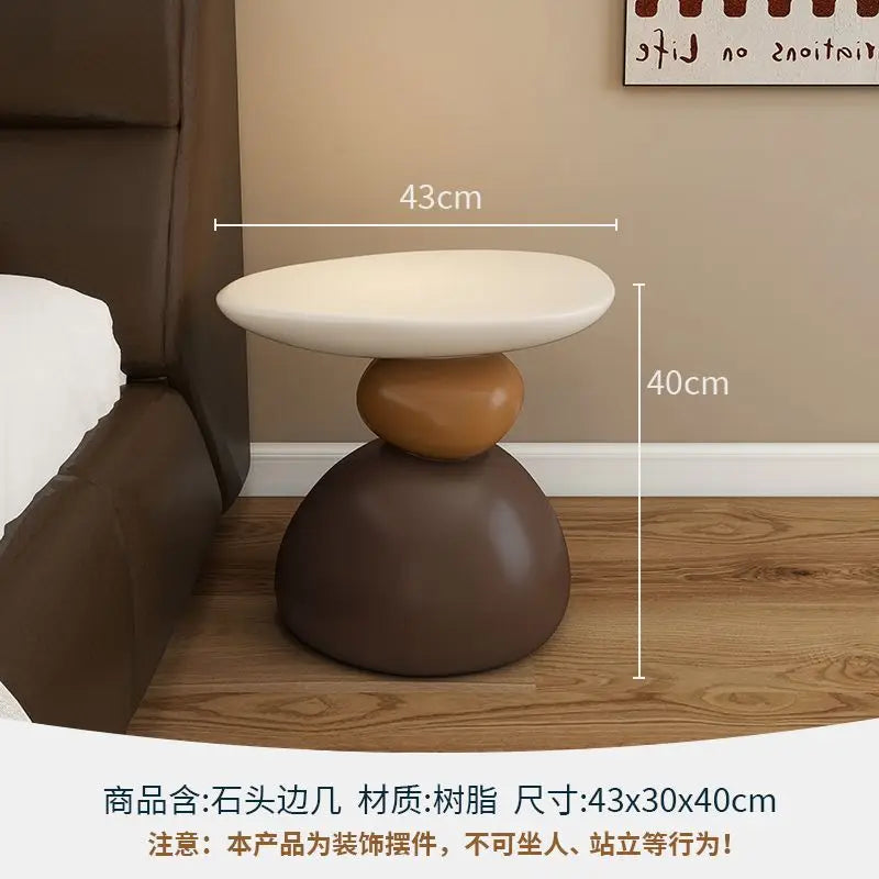 Home Furniture Creative Stone Statue Side Table Home Decor Living Room Craft Tea Table Bedroom Bedside Tables Small Storage Rack