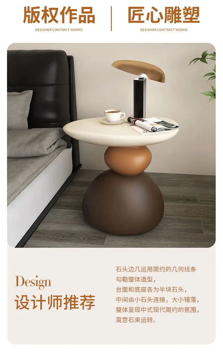 Home Furniture Creative Stone Statue Side Table Home Decor Living Room Craft Tea Table Bedroom Bedside Tables Small Storage Rack