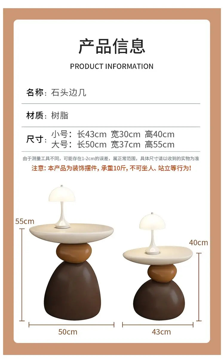 Home Furniture Creative Stone Statue Side Table Home Decor Living Room Craft Tea Table Bedroom Bedside Tables Small Storage Rack