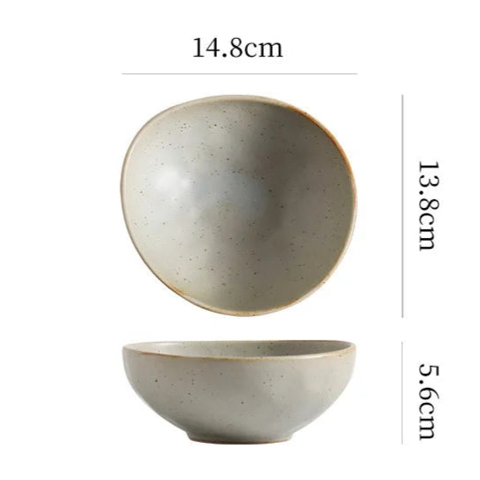Measurement chart of a ceramic bowl with dimensions and weight on a white background