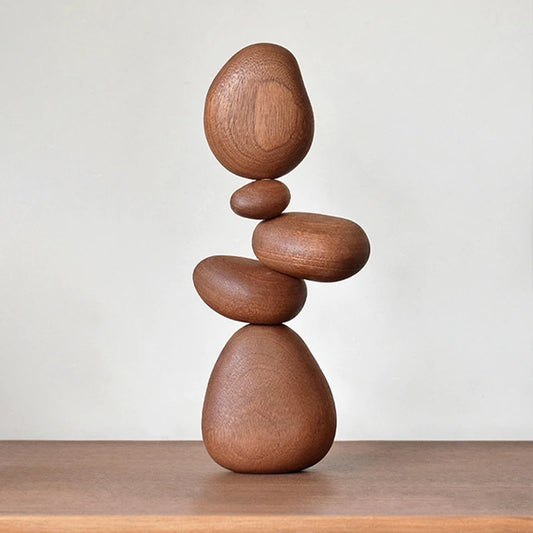 The soothing texture of each wooden stone, stacked in any form you wish
