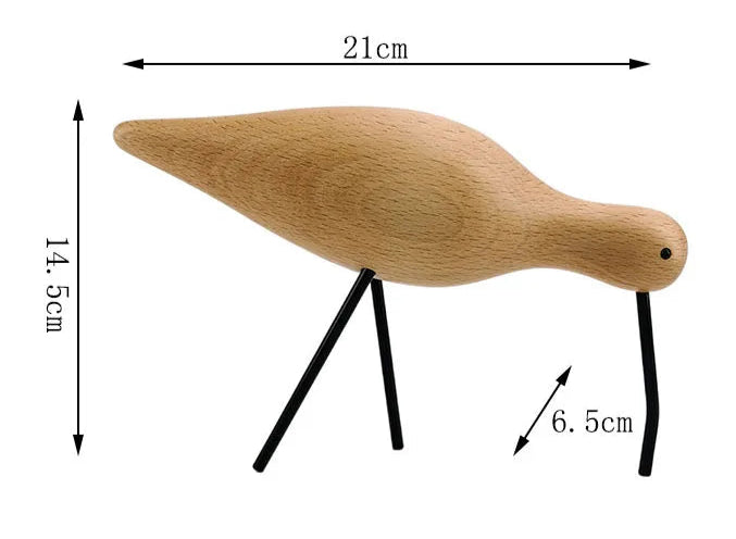 Beech Wooden Bird Family